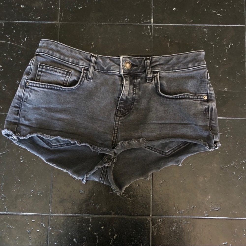 Black TopShop Daisy Mini Denim Shorts Size 6